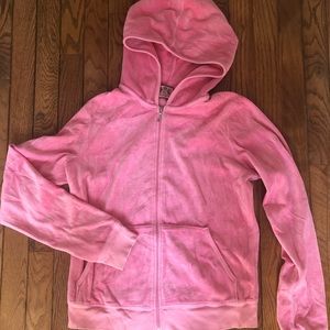 Juicy Couture Pink Velour Zip up track suit top